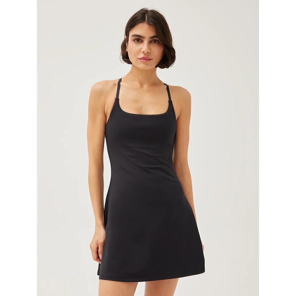 Outdoor Voices Black Mini Dress with Spaghetti Straps